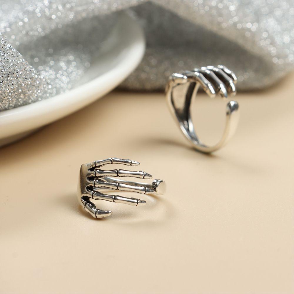 Nhẫn Hình Bộ Xương Độc Đáo Cá Tính Phong Cách Punk Rock