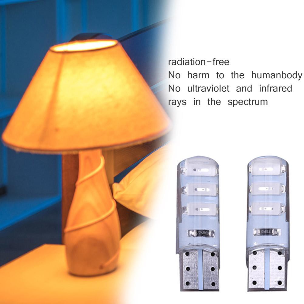 Set 10 đèn LED T10 5630 W5W SMD 6 bóng vỏ silicon gel
