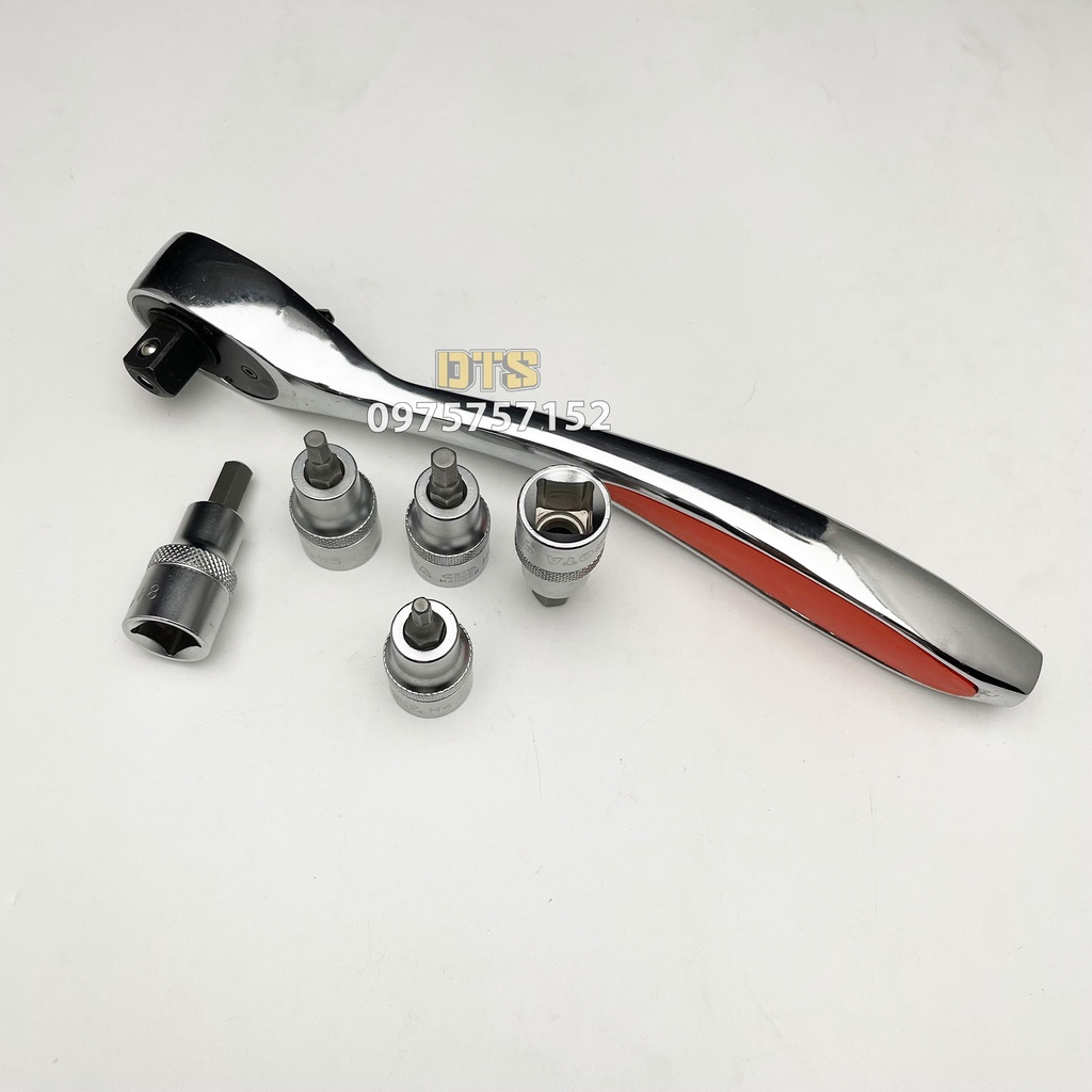 Bộ 5 đầu khẩu 1/2 ra đầu lục giác Licota, đầu tuýp lục giác thép S2 siêu cứng 4-10mm, đầu khẩu lục giác 1/2 inch cao cấp