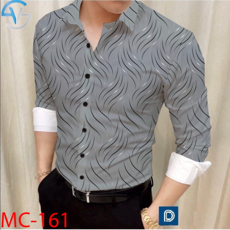 ÁO SƠ MI NAM TAY DÀI HỌA TIẾT SÓNG, IN 3D ĐỘC ĐÁO, KHÔNG PHAI, SẮC NÉT, VẢI LỤA CHỐNG NHĂN, SIZE M-6XL TỪ 40-90KG
