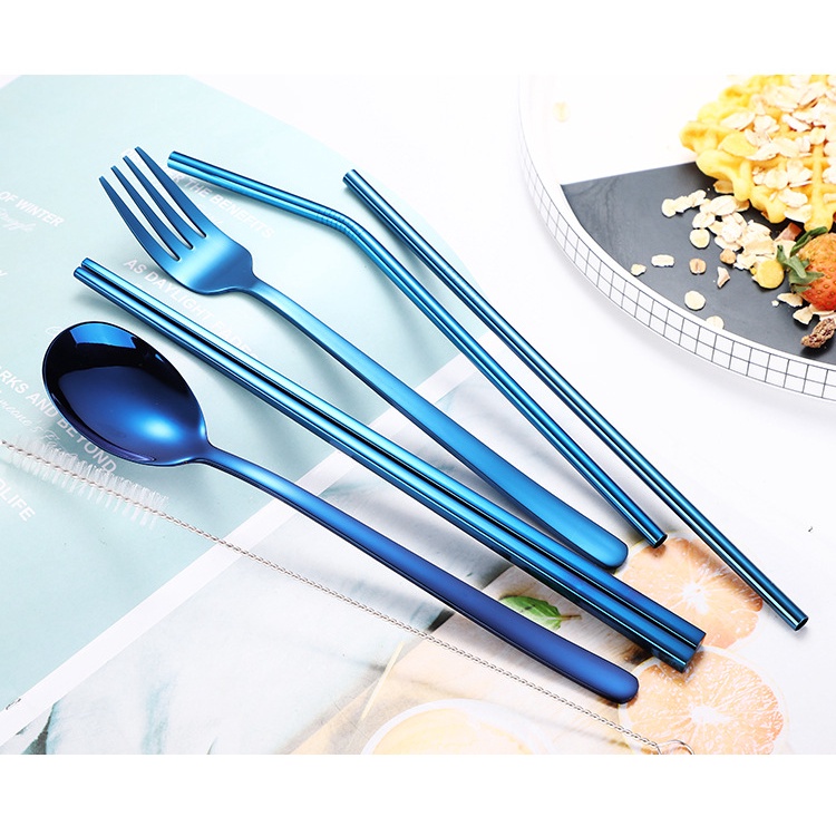 Bộ dụng cụ ăn uống bằng thép không gỉ 304 cao cấp tiện dụng