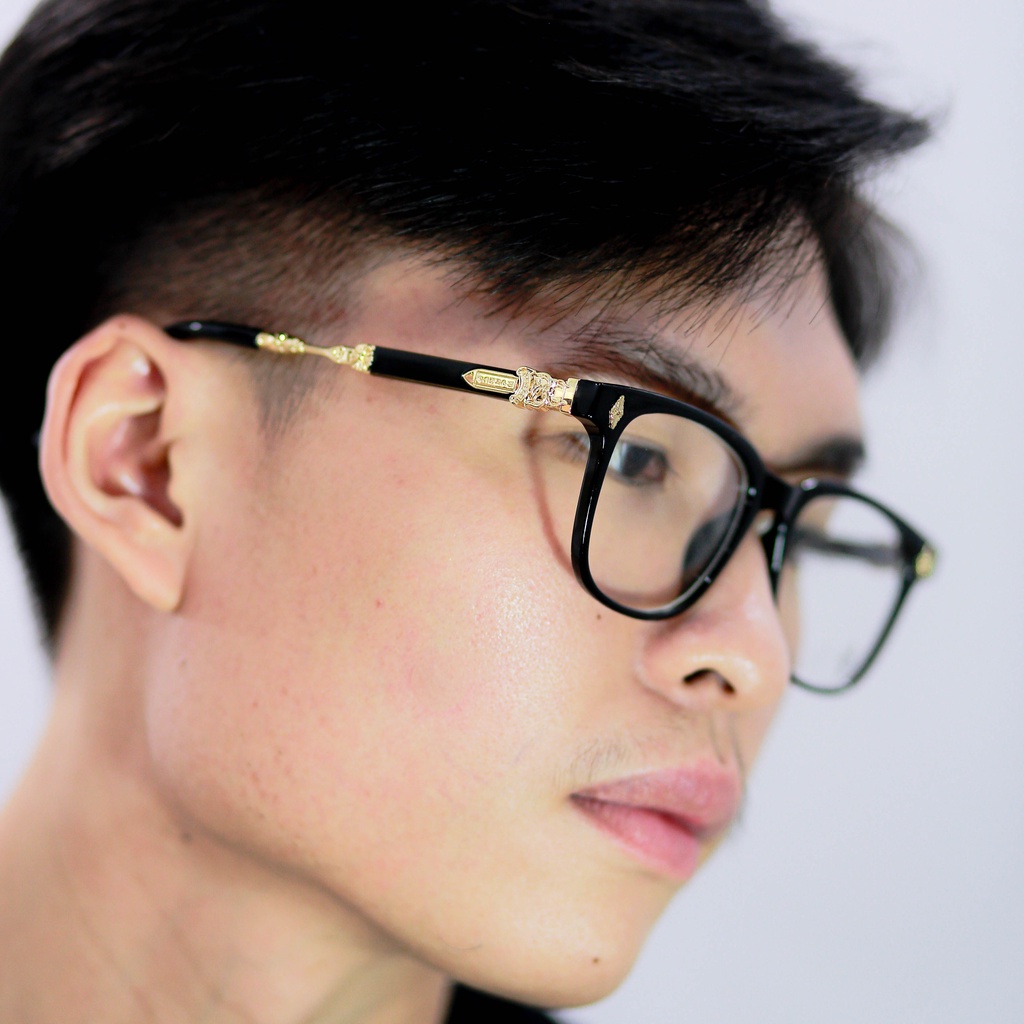 Kính Chrome Heart họa tiết -Gọng vuông cao cấp phù hợp cho unisex
