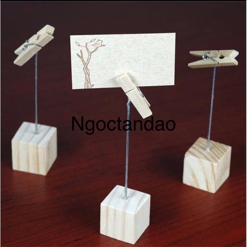 Kẹp gỗ, kẹp gắn ảnh đế gỗ decor, trang trí để bàn, treo postcard,sticker, thiệp