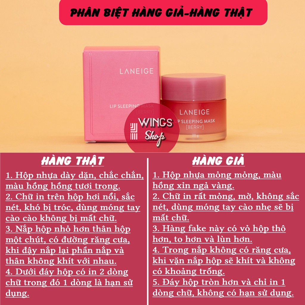Mặt Nạ Ngủ Môi Laneige Vị Bery | Laneige Lip Speeping Mask Full Size mini 3g- 20g