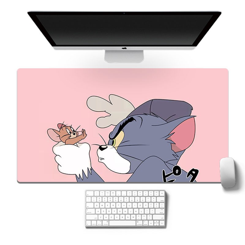 Miếng Lót Chuột Và Bàn Phím Chơi Game Cỡ Lớn In Hình Mèo Tom & Jerry 2 Inch