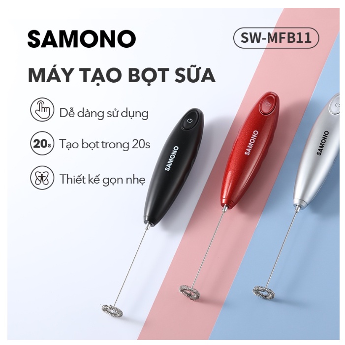 Máy tạo bọt sữa cho các tín đồ yêu thích cà phê cappuchino, latte SAMONO SW-MFB11 - Bảo hành 12 tháng