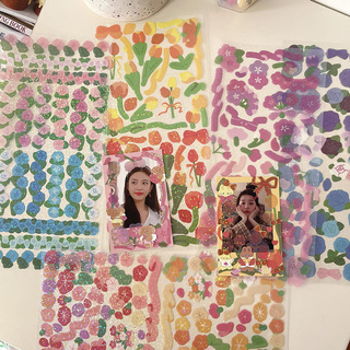 PVC ribbon sticker printed Korean fresh flower fairy decoration sticker