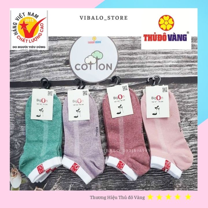 Combo 10 đôi Tất Vớ cổ ngắn chất cotton kháng khuẩn khử mùi hàng Thủ Đô Vàng