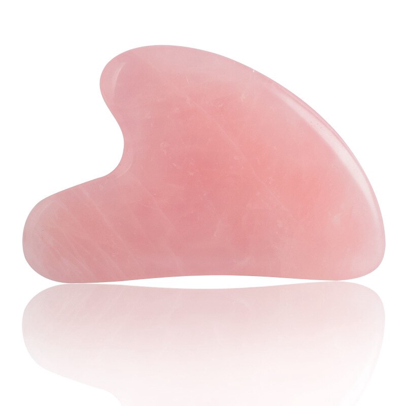 Tấm cạo gua sha tự nhiên đá thạch anh hồng ngăn ngừa nếp nhăn chống lão hóa chăm sóc da mặt
