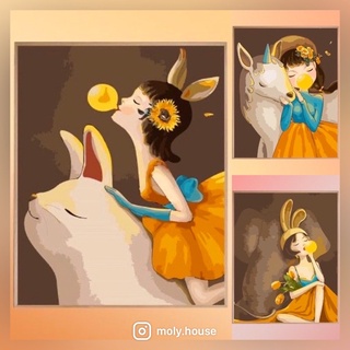 Tranh số hoá tự tô đã căng khung little prince công chúa nhỏ Moly House