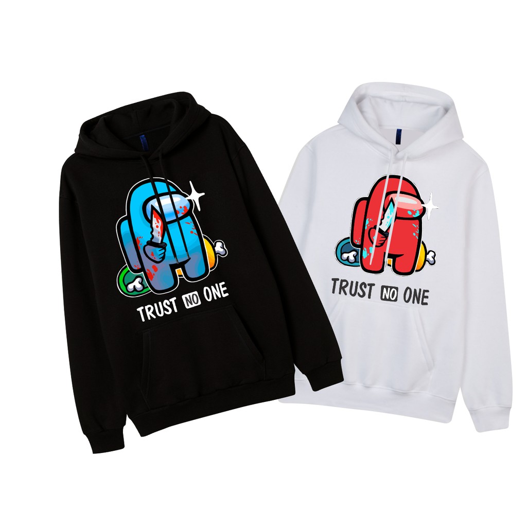 Áo Among Us Hoodie 2 Màu Đen Và Trắng dài tay chất nỉ bông dầy dặn