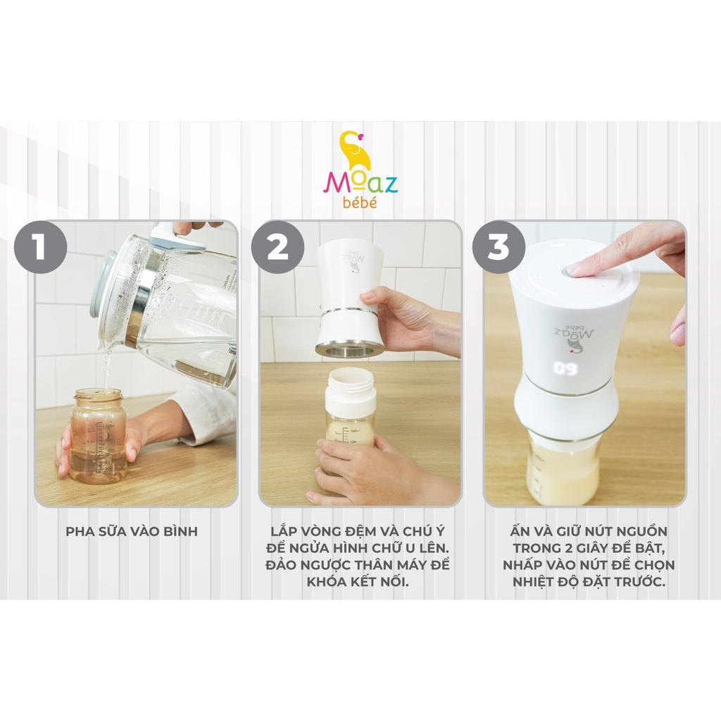 MÁY HÂM SỮA DI ĐỘNG KHÔNG DÂY MOAZ BÉBÉ MB041