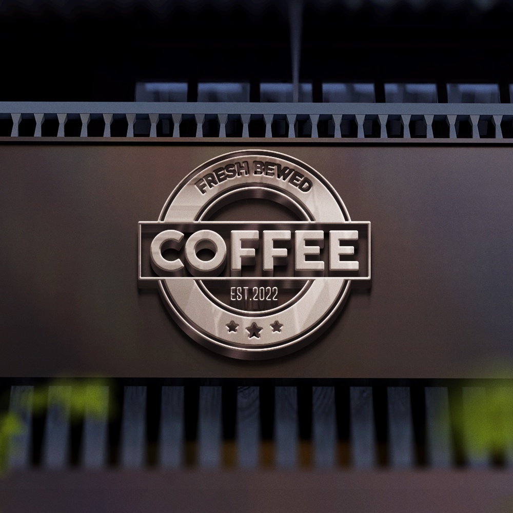 Mẫu logo phong cách hiện đại, tối giản cho thương hiệu shop cà phê, quán đồ uống