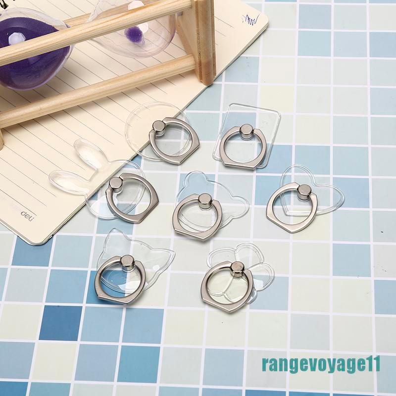 RING STAND 1 Khuyên Xỏ Ngón Tay Kiêm Giá Đỡ Điện Thoại Trong Suốt Dễ Thương