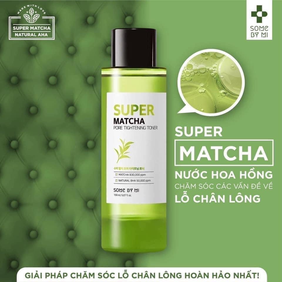 Nước Hoa Hồng Thu Nhỏ Lỗ Chân Lông, Giảm Dầu Nhờn Some By Mi Super Matcha Pore Tightening Toner 150 ml