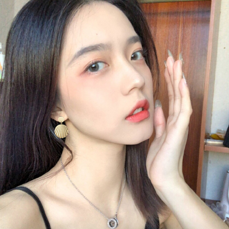Khuyên tai bạc 925 màu bạc ánh kim phong cách Hàn Quốc cho nữ