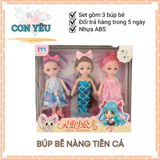 Combo 3 búp bê nàng tiên cá size trung