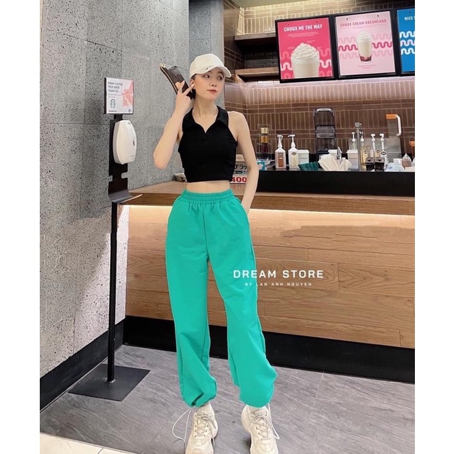 Áo thun croptop cổ bẻ chất bo rip mịn co giãn thoải mái 3màu-A02