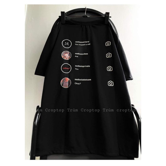 Áo Thun In Hình Sadboy Taram 2 Màu Đen - Trắng, Áo Phông Tay Lỡ Unisex Nam Nữ