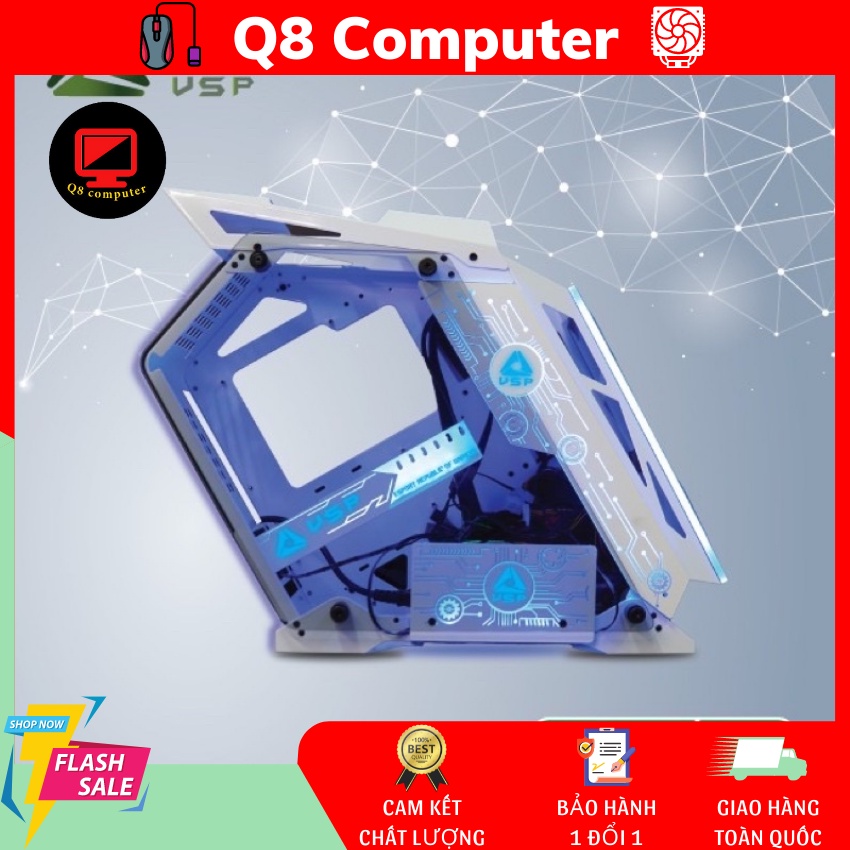 Vỏ cây máy tính 💧 HÀNG CAO CẤP 💧 vỏ máy tính Case VSP E-ROG ES1 Gaming + 4 tấm LED (chưa có FAN)