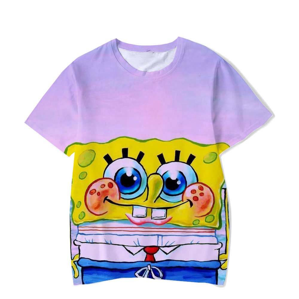Áo Thun Tay Ngắn In Hình Spongebob 3d Thời Trang Cho Nam