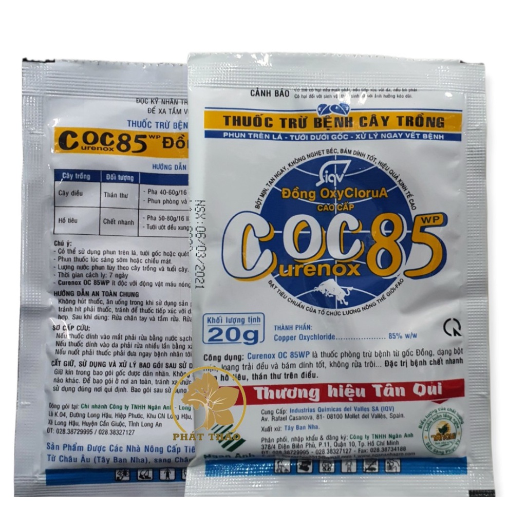 Thuốc trừ nấm gốc đồng Coc 85 wp 20gr