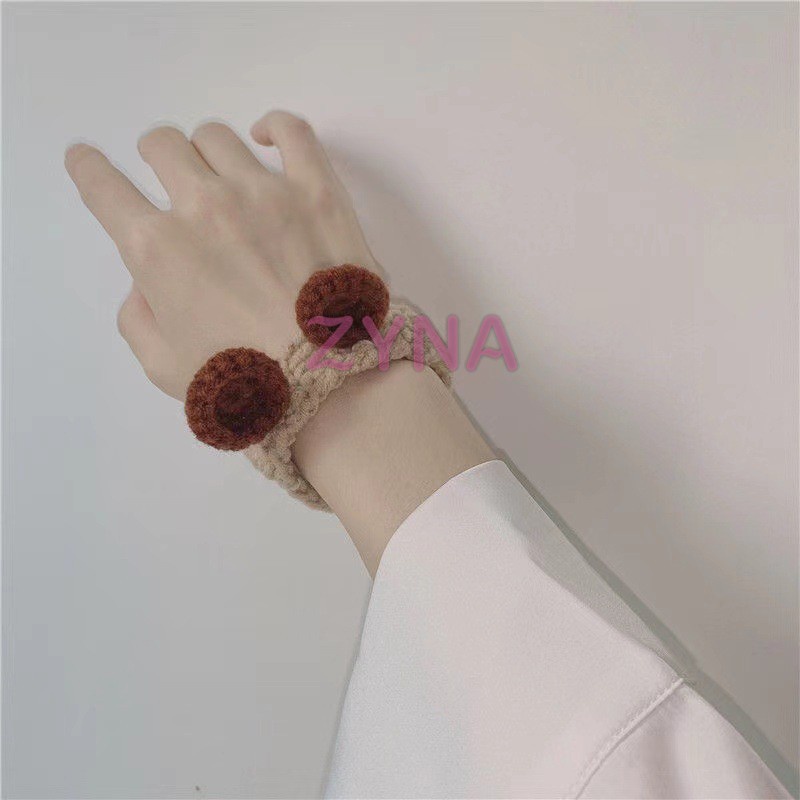 Vòng đeo tay bằng vải bông dày co giãn hình cây và động vật hoạt hình dành cho bạn nữ