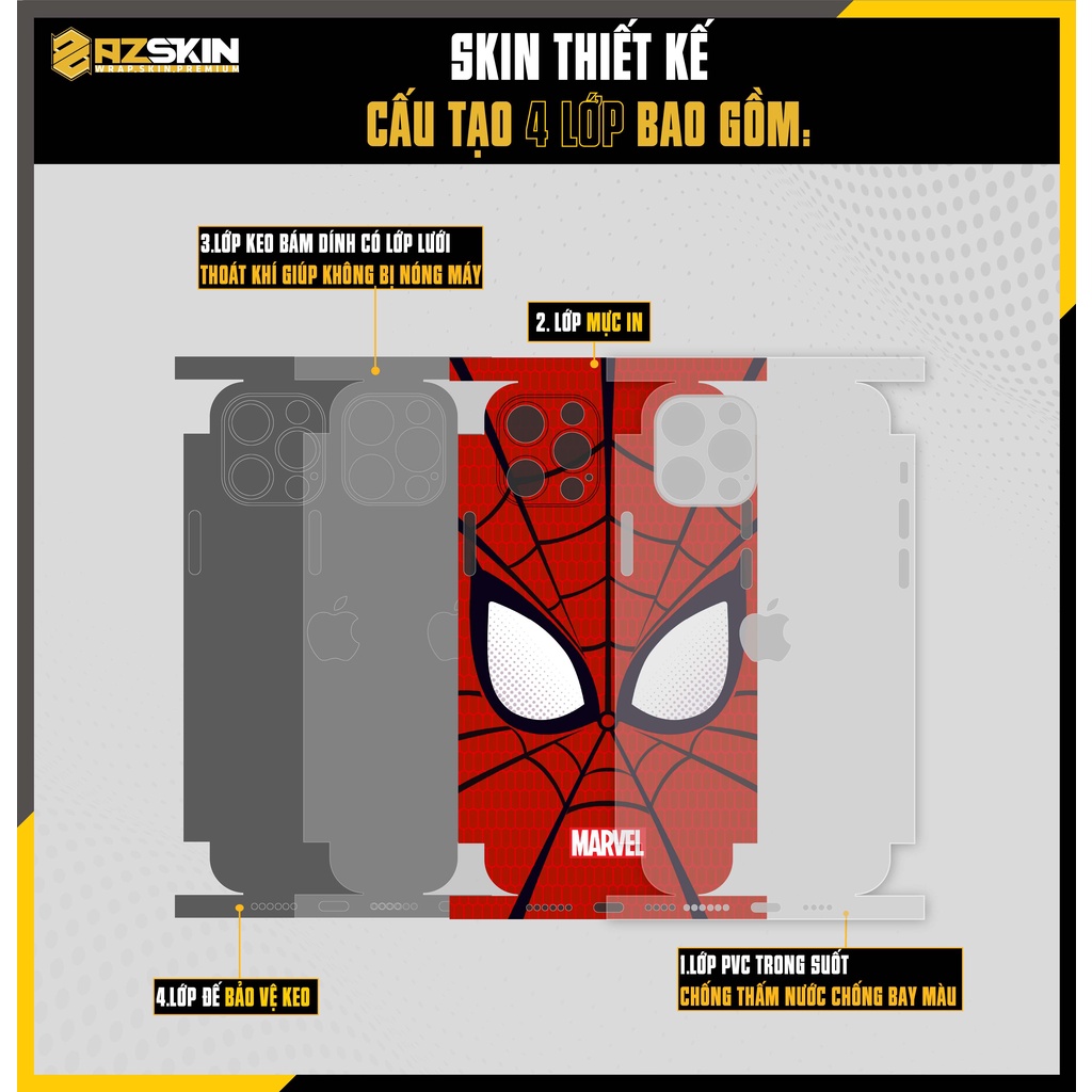 Miếng Dán Lưng Viền IPhone 11/11 Pro/11 Pro Max Spider - Man |SK_IPDA05| Chất Liệu Nhập Khẩu, Không Phai Màu, Cắt CNC
