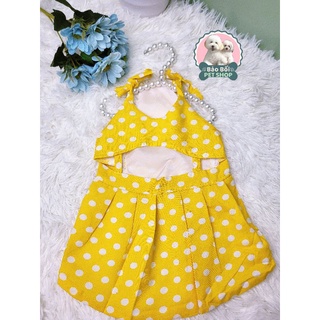 Đầm 2 dây chấm bi sexy cho chó mèo - bảo bối pet shop