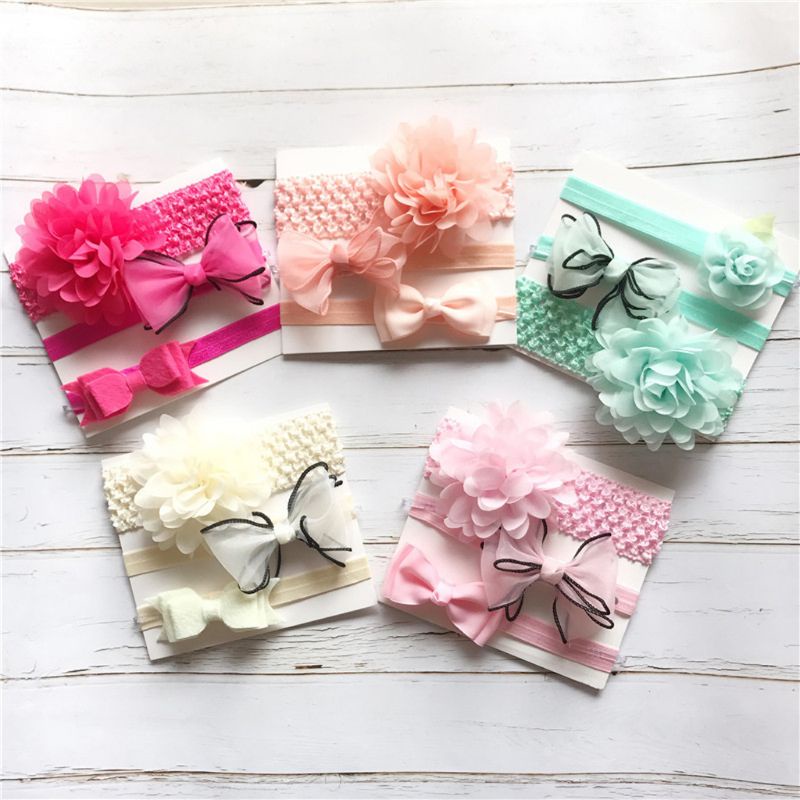 Set 3 Băng Đô Co Giãn Thời Trang Cho Bé