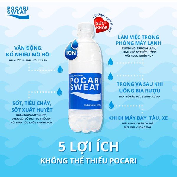 Pocari Sweat [thùng 24 chai] - Thức uống bổ sung Ion Bột Pocari đến từ Nhật Bản