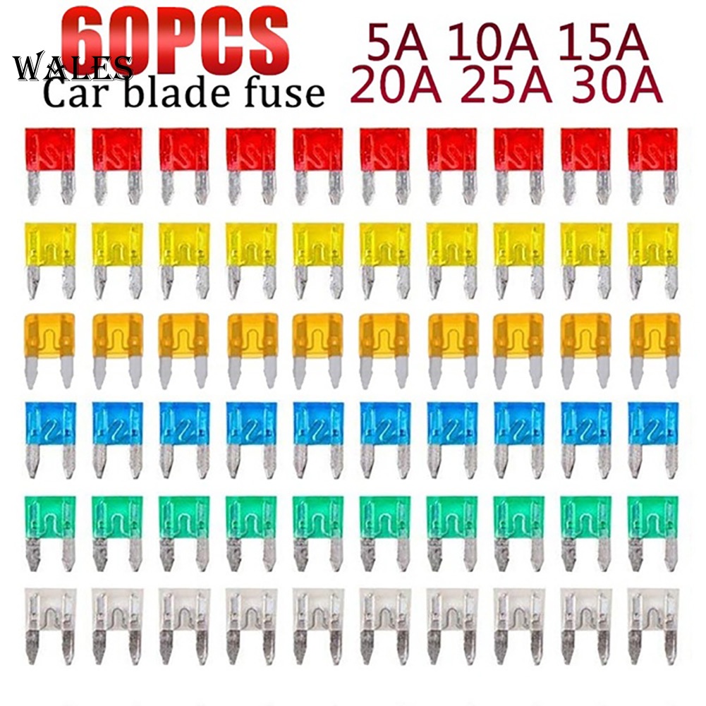 Bộ 60 cầu chì 5A 10A 15A 20A 25A 30A cho xe hơi | BigBuy360 - bigbuy360.vn