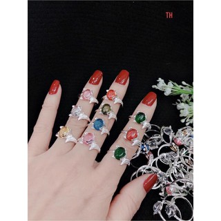 NHẪN NỮ MẶT HỒ LY PHONG THUỶ ĐÁ TRÒN TO DÀY ĐẸP