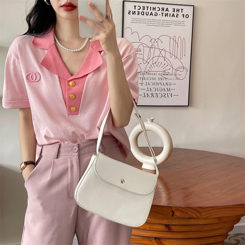 Áo Len Tay Ngắn Phong Cách Hàn Quốc Thời Trang Mùa Hè Mới Cho Nữ