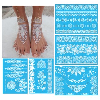 [ Anbe Tattoo] Xăm dán Henna trắng (BẢNG TO) - Hena Tattoo (mua 3 tặng 1)