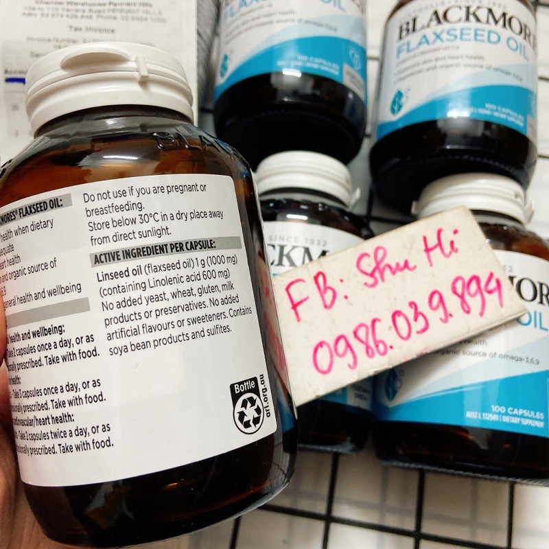 Tinh Dầu Hạt Lanh Blackmores Flaxseed Oil 1000mg - 100 viên của Úc, Cung cấp omega 3-6-9 từ thực vật | BigBuy360 - bigbuy360.vn