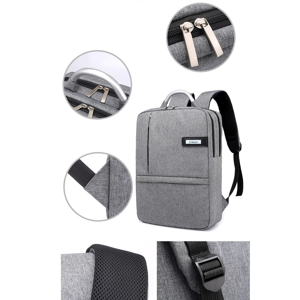 Combo Balo Laptop Công Sở Unisex &amp; Túi Đeo Tiện Dụng PRAZA - (BL166 &amp; DC095)