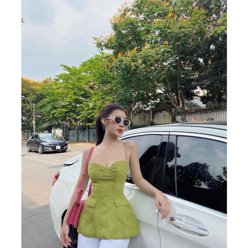 ÁO PEPLUM CÚP NGỰC 2 DÂY KÈM ẢNH THẬT ( khách đọc mô tả size giúp shop nhen)