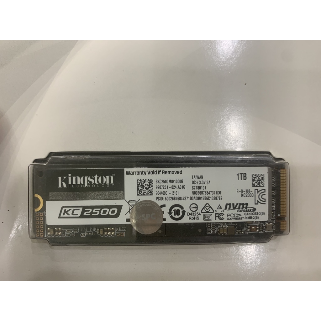 Ổ cứng SSD Kingston KC2500 1TB NVMe M.2 (Đọc 3500MB/s - Ghi 2900MB/s) (Đã qua sử dụng - còn bảo hành 4 năm))