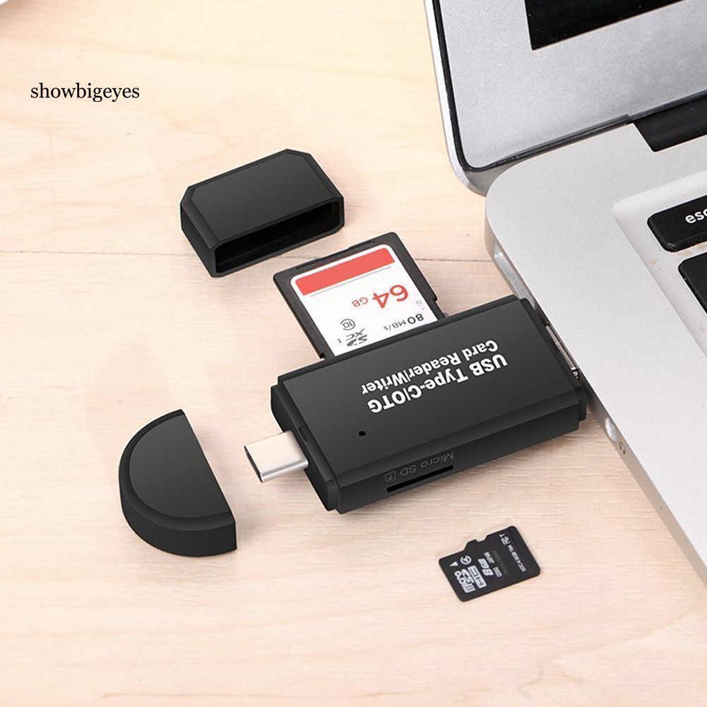 Đầu đọc thẻ USB 3.0 Micro-USB Type-C TF SD OTG 3 trong 1 đa chức năng