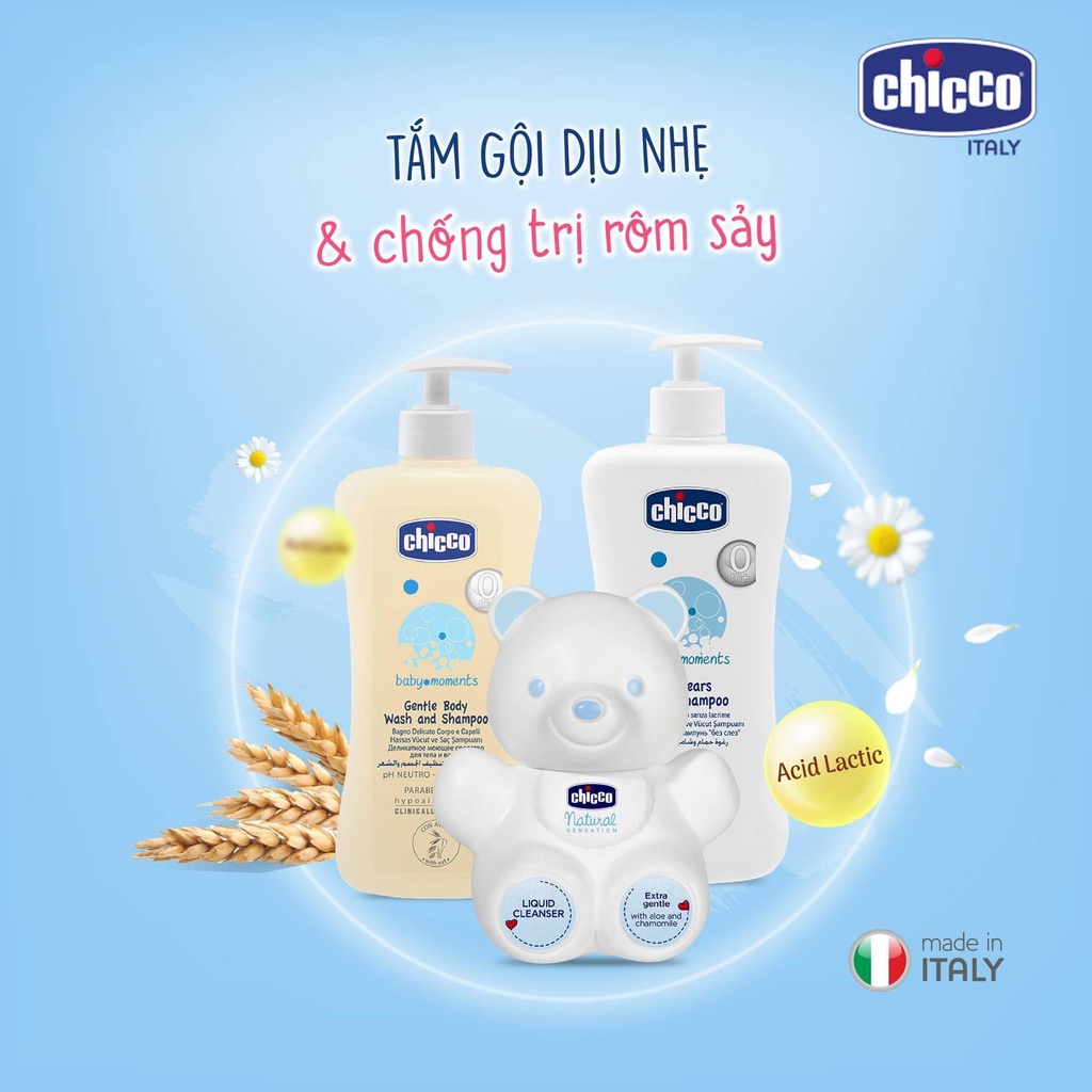 Sữa tắm gội Chicco yến mạch 500ml/200ml