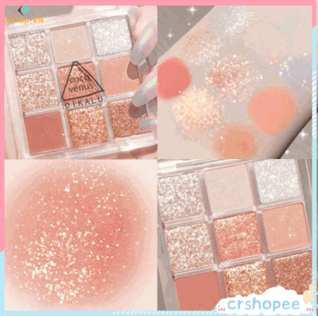 Bảng phấn mắt màu lì/ màu ánh nhũ tông màu đất thời trang