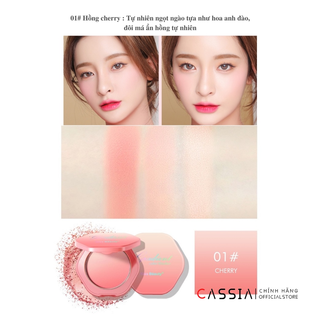 [Tặng mặt nạ]Phấn Má Hồng KISS BEAUTY Dạng Loang 1 Tone 3 Chuyển Màu Tuyệt Đẹp, Tự Nhiên Hồng Hào Lâu Trôi