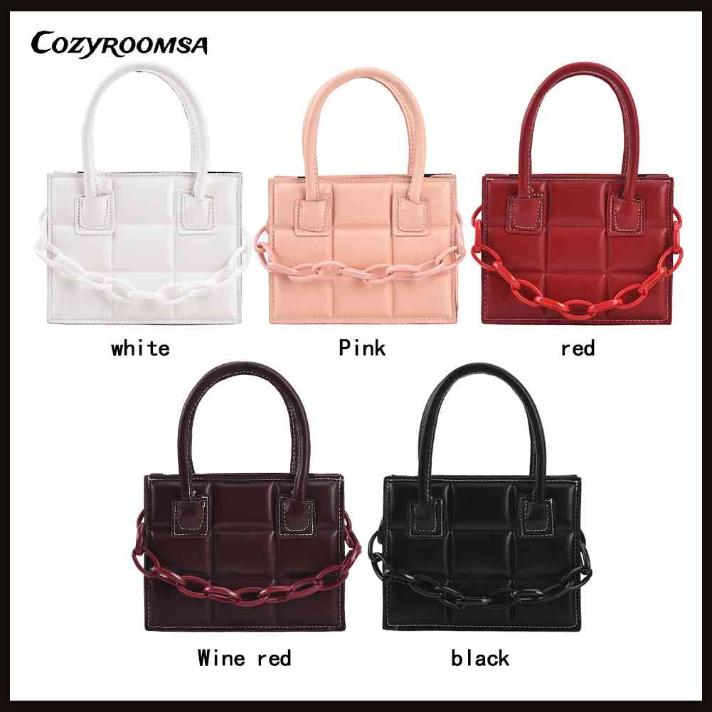 Túi Đeo Chéo Da PU Mini Họa Tiết Kẻ Sọc Thời Trang Cho Nữ