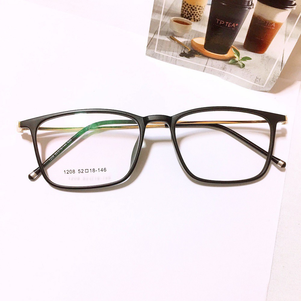 [Gía siêu rẻ] Gọng Kính vuông 1208 đã đeo là XINH -Nhận Cắt Mắt-Tặng kèm hộp+khăn+Chai nước lau kính