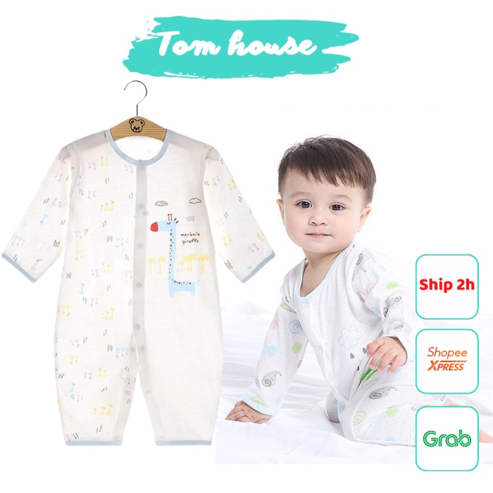 Body xuất Nhật dài tay mỏng mát nằm điều hoà cho bé trai bé gái sơ sinh - Bảng 1 - Size 59-66 𝟏𝟒𝐁𝐃𝐃
