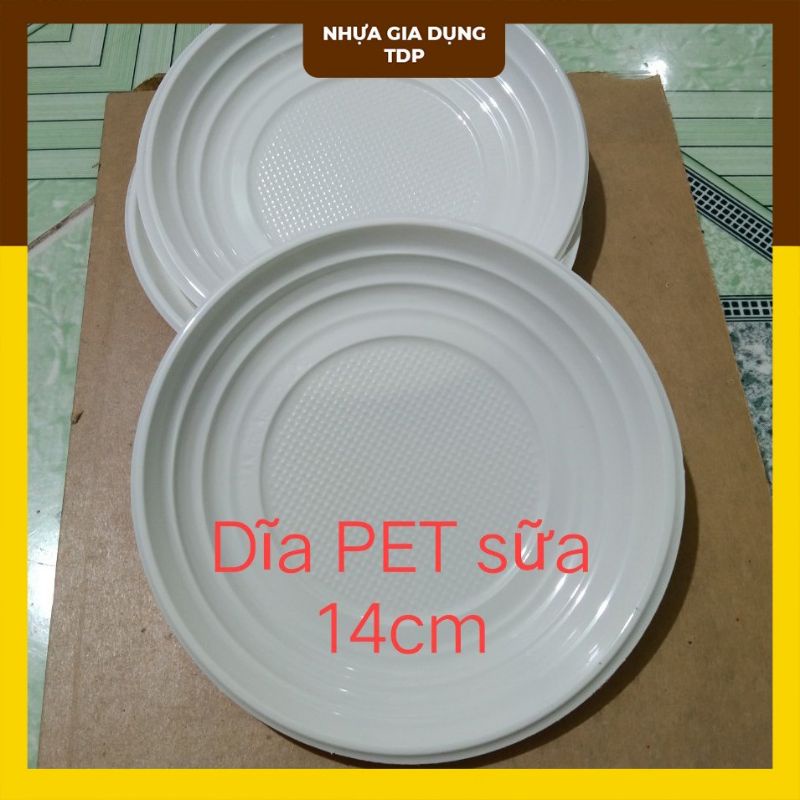 100 dĩa bánh kem nhựa dùng 1 lần - 14cm