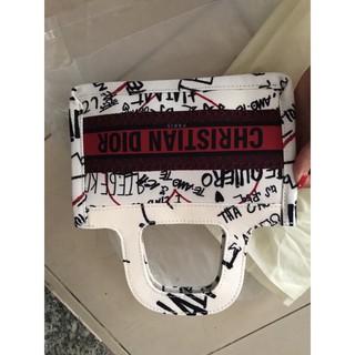 Túi dior thổ cẩm mini size 25cm ( kèm dây đeo)