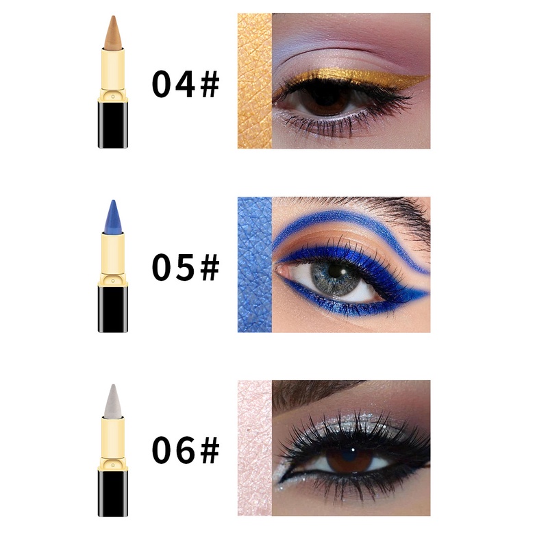 Bút Kẻ Mắt Dạng Gel Màu Đen / Xanh Dương Kim Tuyến Trang Điểm Mắt Khói Cho Nữ