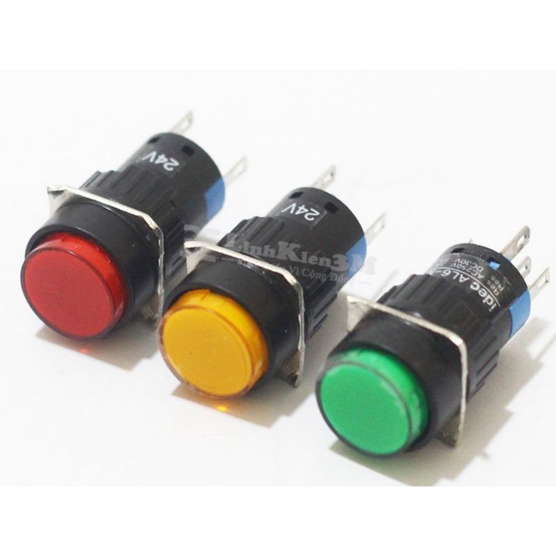 Nút nhấn nhả , nhấn giữ NO NC phi 16